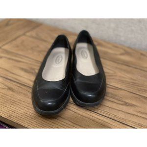 Rockport Black Leather  Loafers Slip On Shoes Wome
